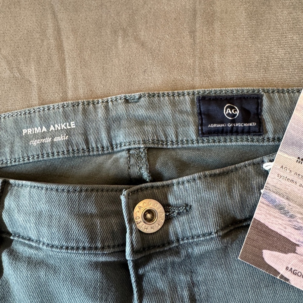 AG Adriano Goldschmied Prima Ankle Cigarette Ankle Jeans 32 Blue Gray Stretch - Picture 3 of 9